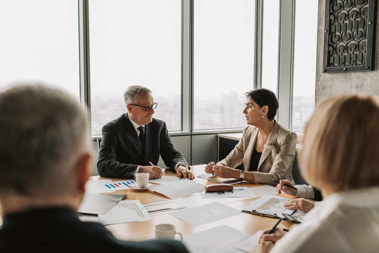 Photo of a corporate shareholder disagreement representing the complex disputes arising in commercial litigation.